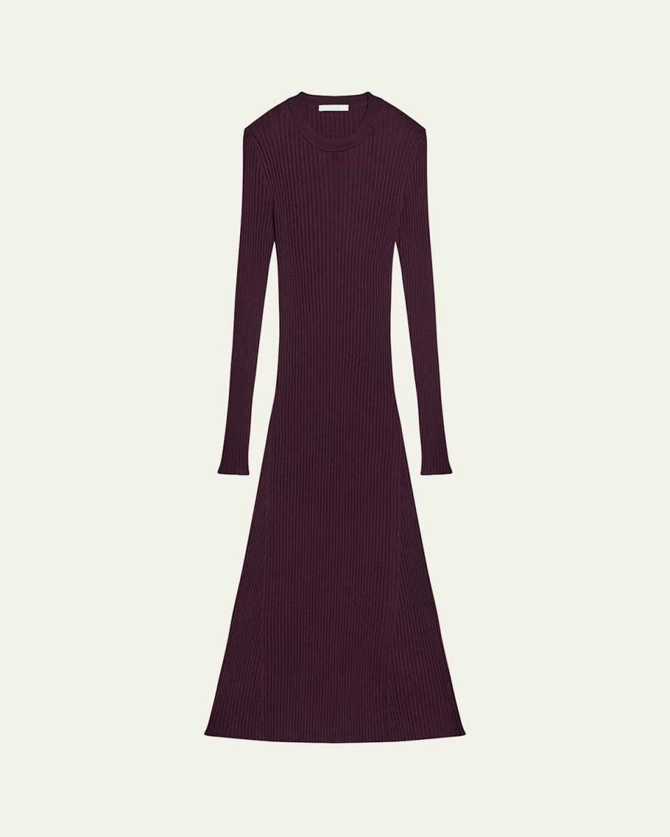 Open-Back Ribbed Wool Dress